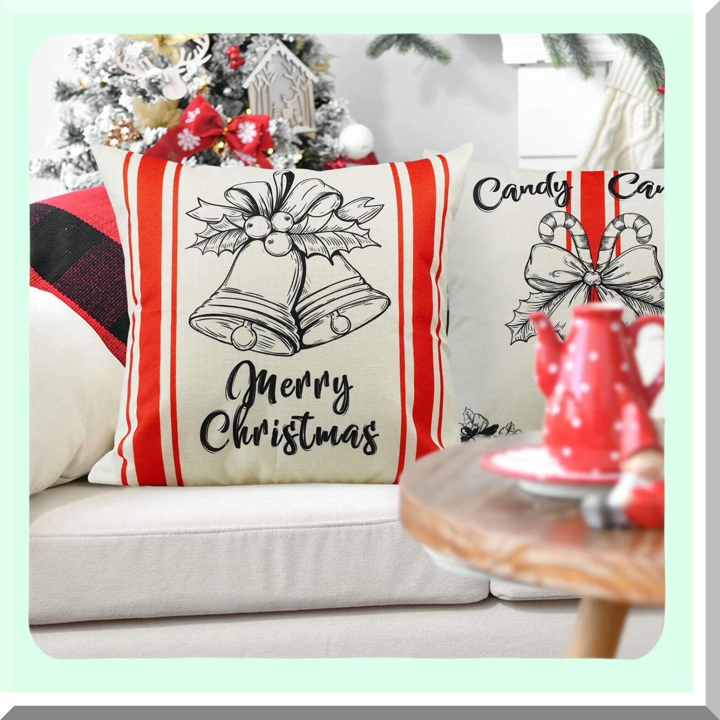 Rustic Farmhouse Pillow Covers Set - Indoor/Outdoor Decorations 18x18 - Square Throw Pillow Covers for Room Decor - Set of 2