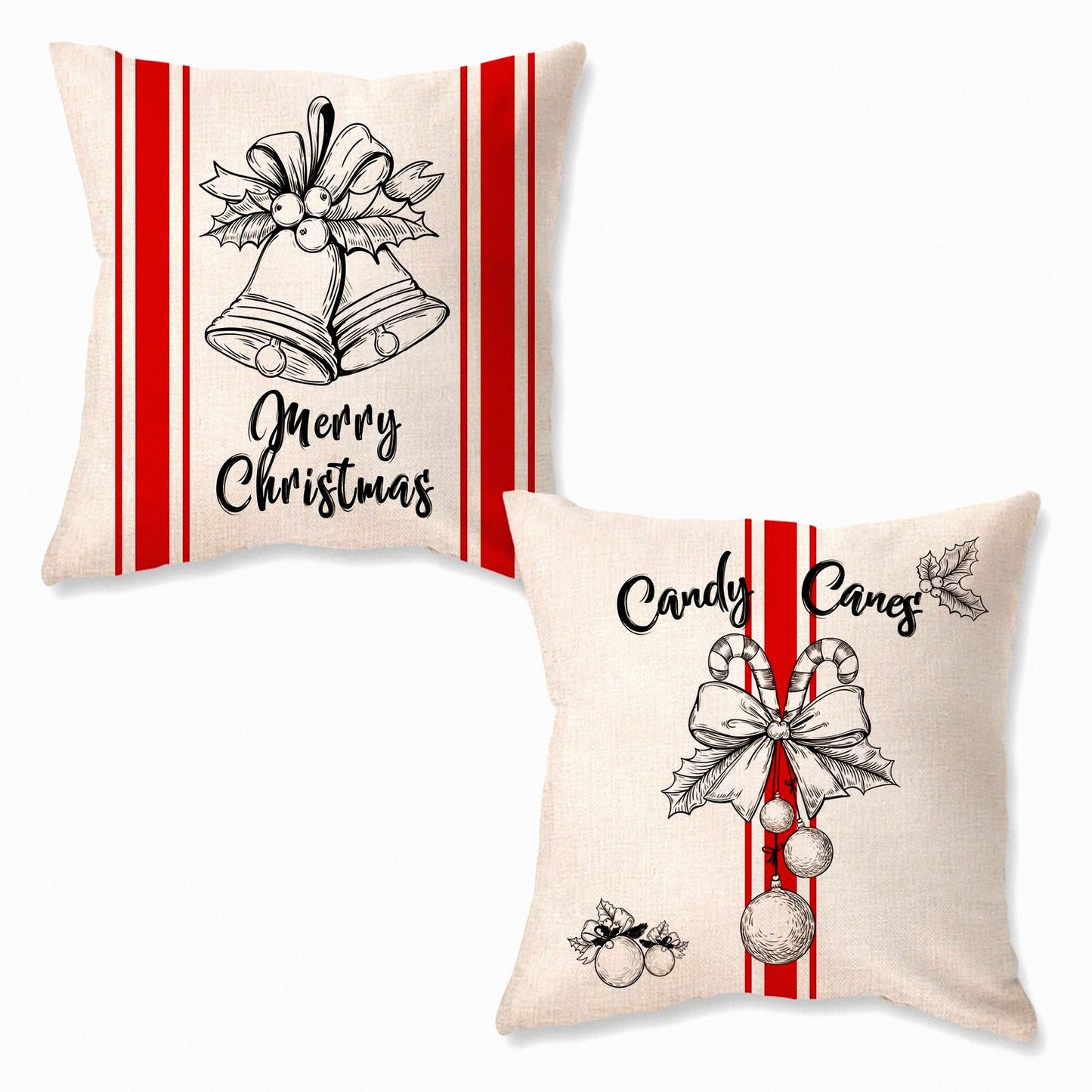 Rustic Farmhouse Pillow Covers Set - Indoor/Outdoor Decorations 18x18 - Square Throw Pillow Covers for Room Decor - Set of 2