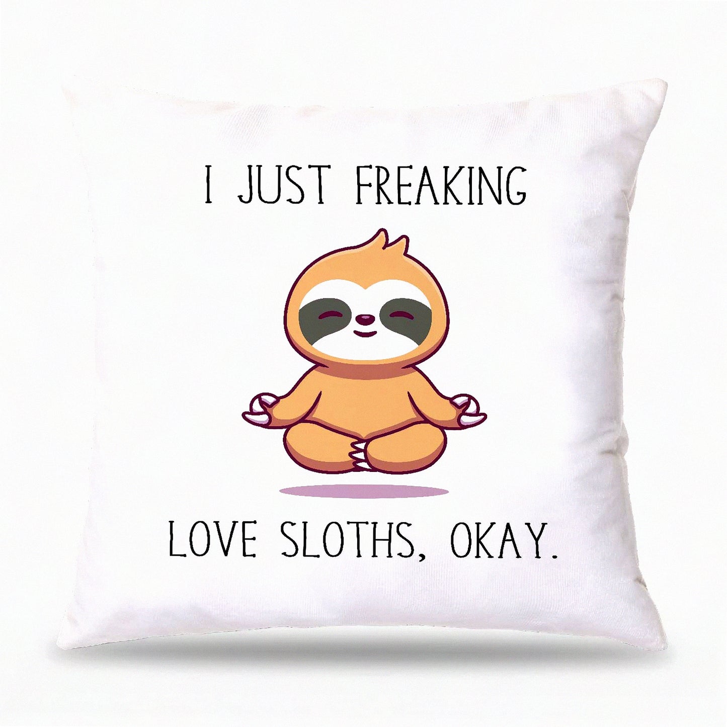 Sloth Love Yoga Funny Throw Pillow - 18x18 Inches - Bedroom Living Room Decor - Girls Women Gifts - Sloth Lovers - Cute Home Accessories