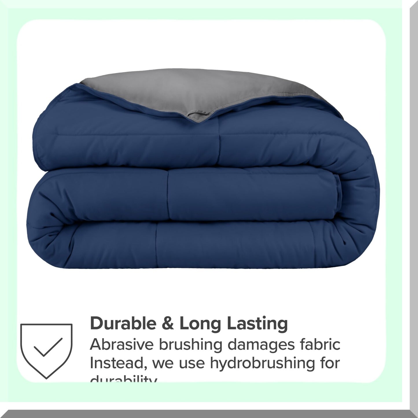 UltraSoft Down Alternative Reversible Comforter - All Season Warmth - Premium 1800 Series - Full Size - Dark Blue/Grey - Bedding Comforter