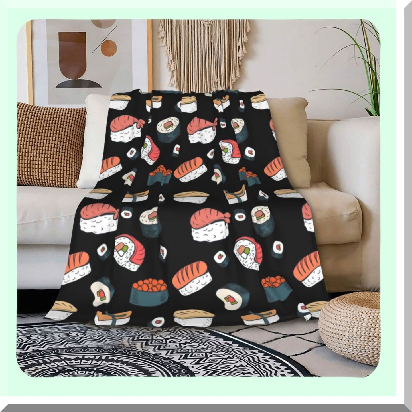 CozySushi Ultra-Soft Micro Fleece Blanket - Warm Throw for Bed, Couch, and Living Room
