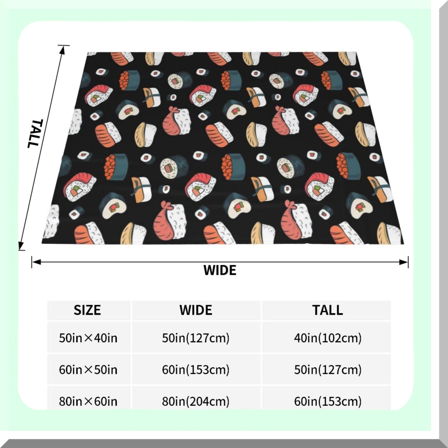 CozySushi Ultra-Soft Micro Fleece Blanket - Warm Throw for Bed, Couch, and Living Room