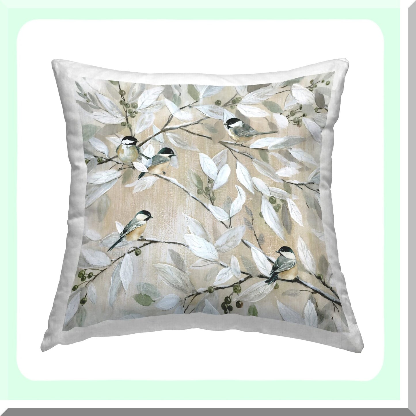 Birdsong Berry Branch Pillow