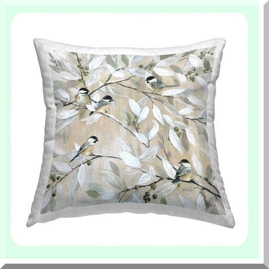 Birdsong Berry Branch Pillow