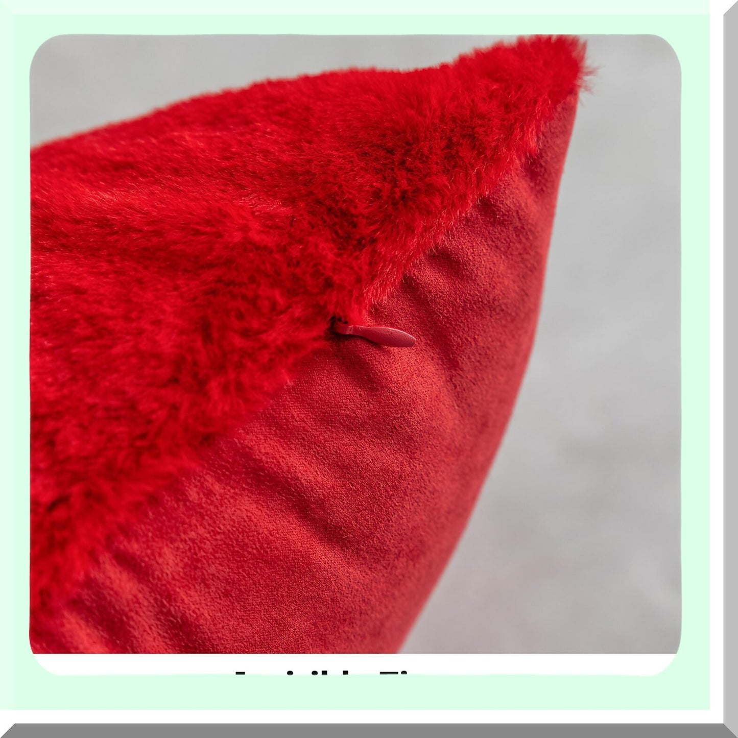 Red Fuzzy Accent Pillow Set - Soft Decorative Throw Cushion Covers for Couch Bed Living Room Decor - 18x18 Inch, Pack of 2