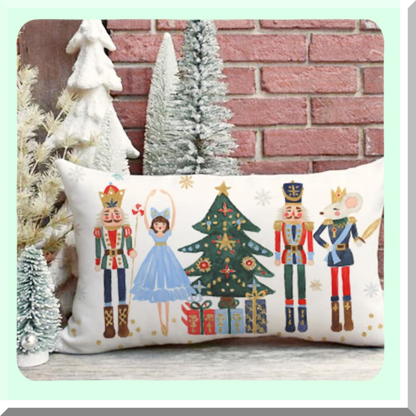Holiday Cheer Pillow Covers - Set of 2 Nutcracker Merry Tree Decorations 12x20 Decorative Throw Cases for Living Room Couch. Add festive touch!