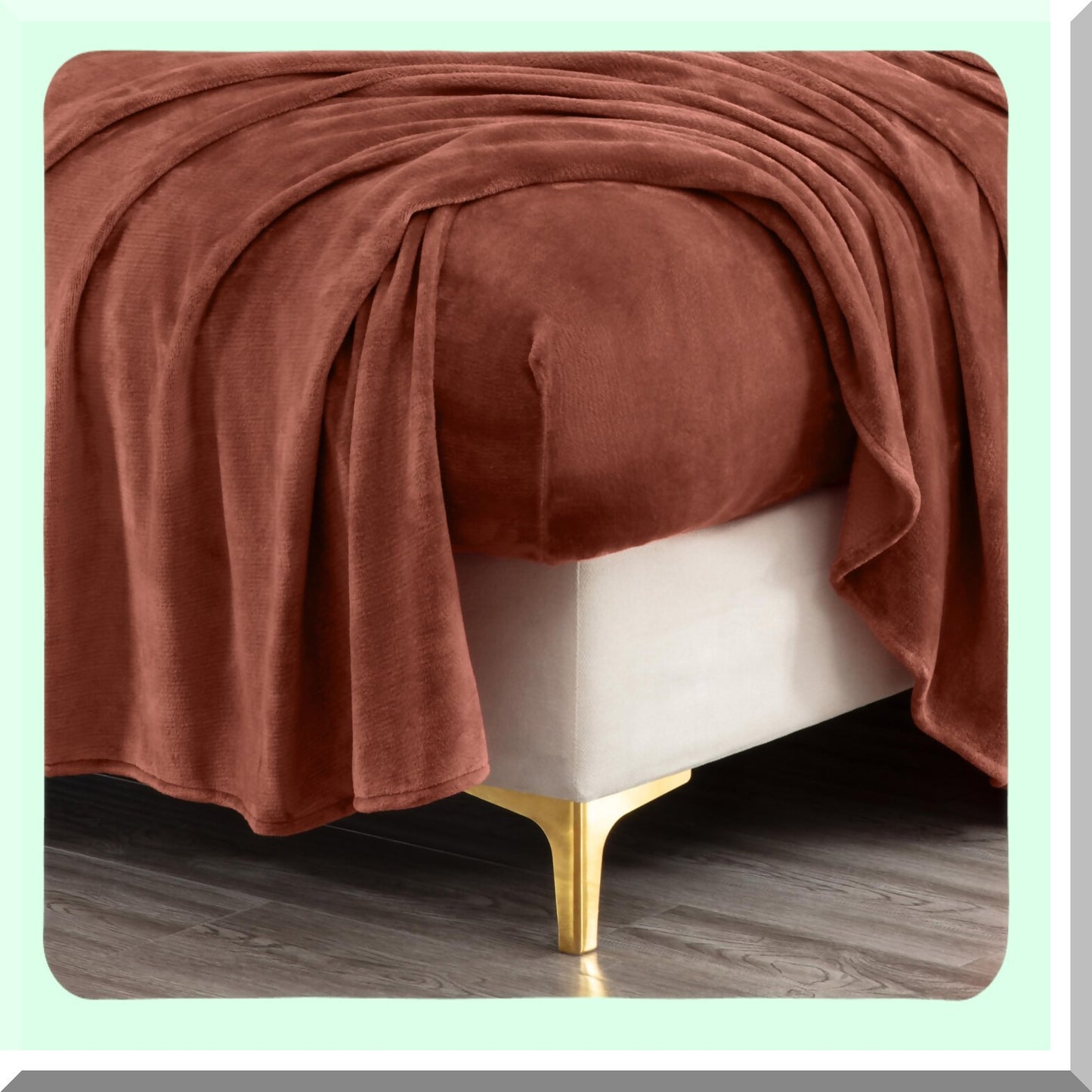 VelvetPlush Twin Fleece Sheet Set - Deep Pocket Lightweight Bedding for All Season Warmth in Terracotta Color - Extra Soft Microplush Material