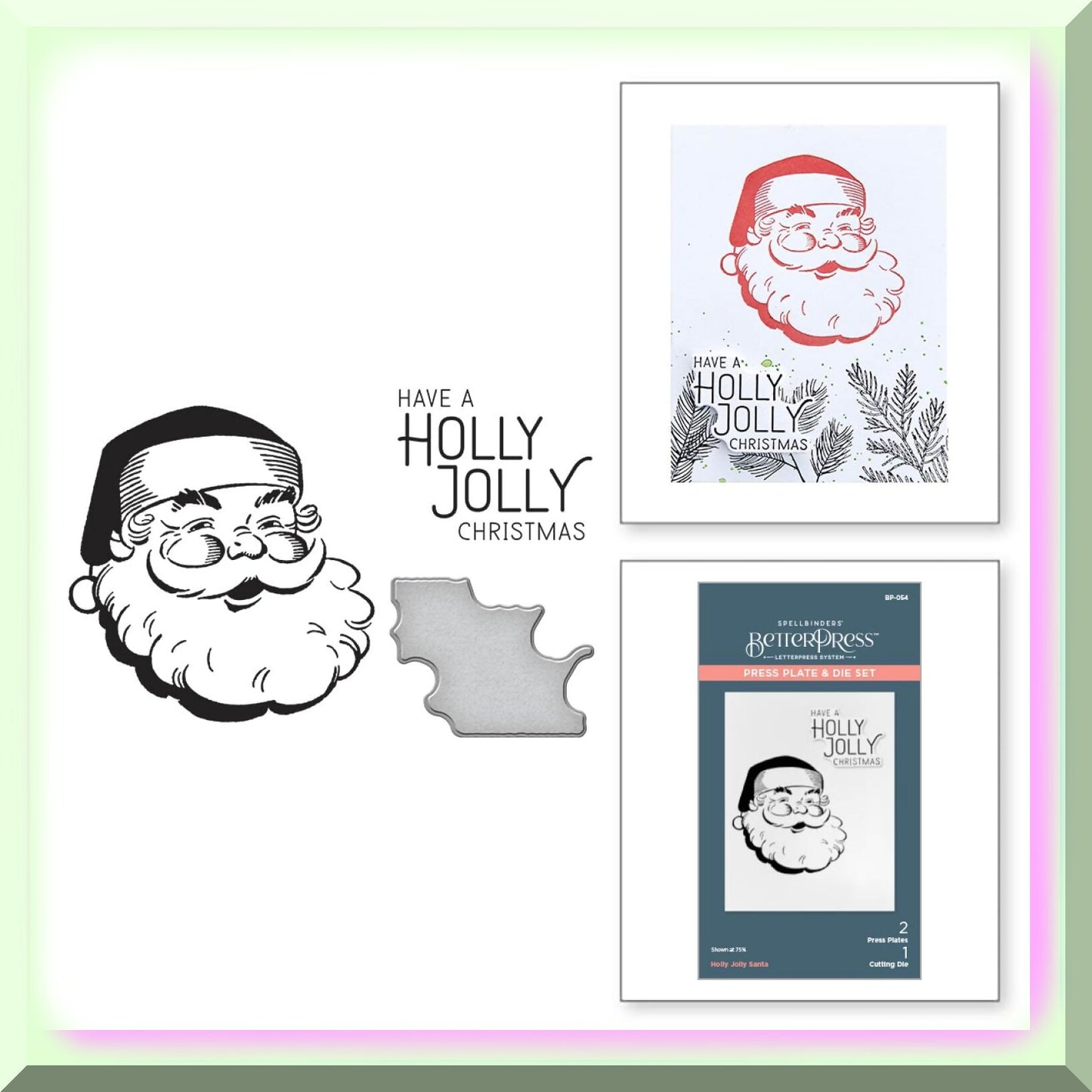 Holly Jolly Santa Metal Press Plate Set