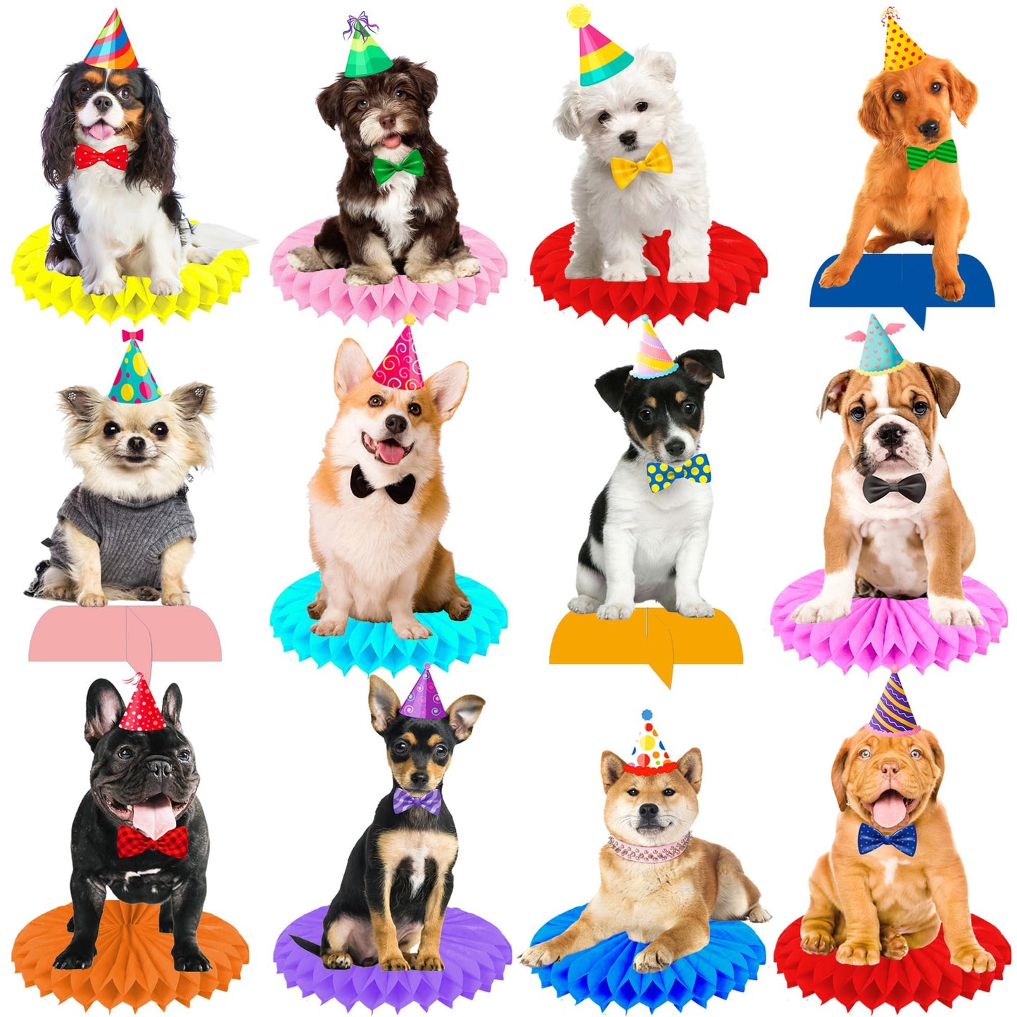 Puppy Pawty Pack - Dog Honeycomb Centerpieces & Decorations Set for Baby Dog Themed Parties! Includes 13pcs of adorable table decor for a paw-some celebration! Perfect for pet dog theme birthdays and baby showers.