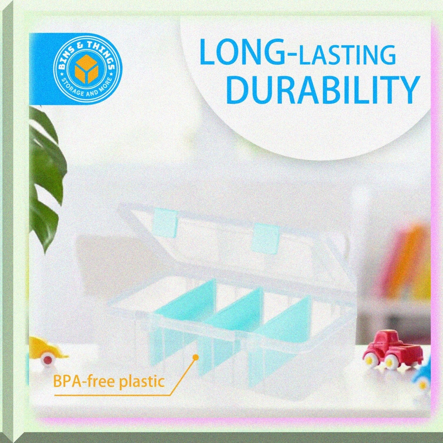Small Plastic Organizer with 4 Clear Compartments