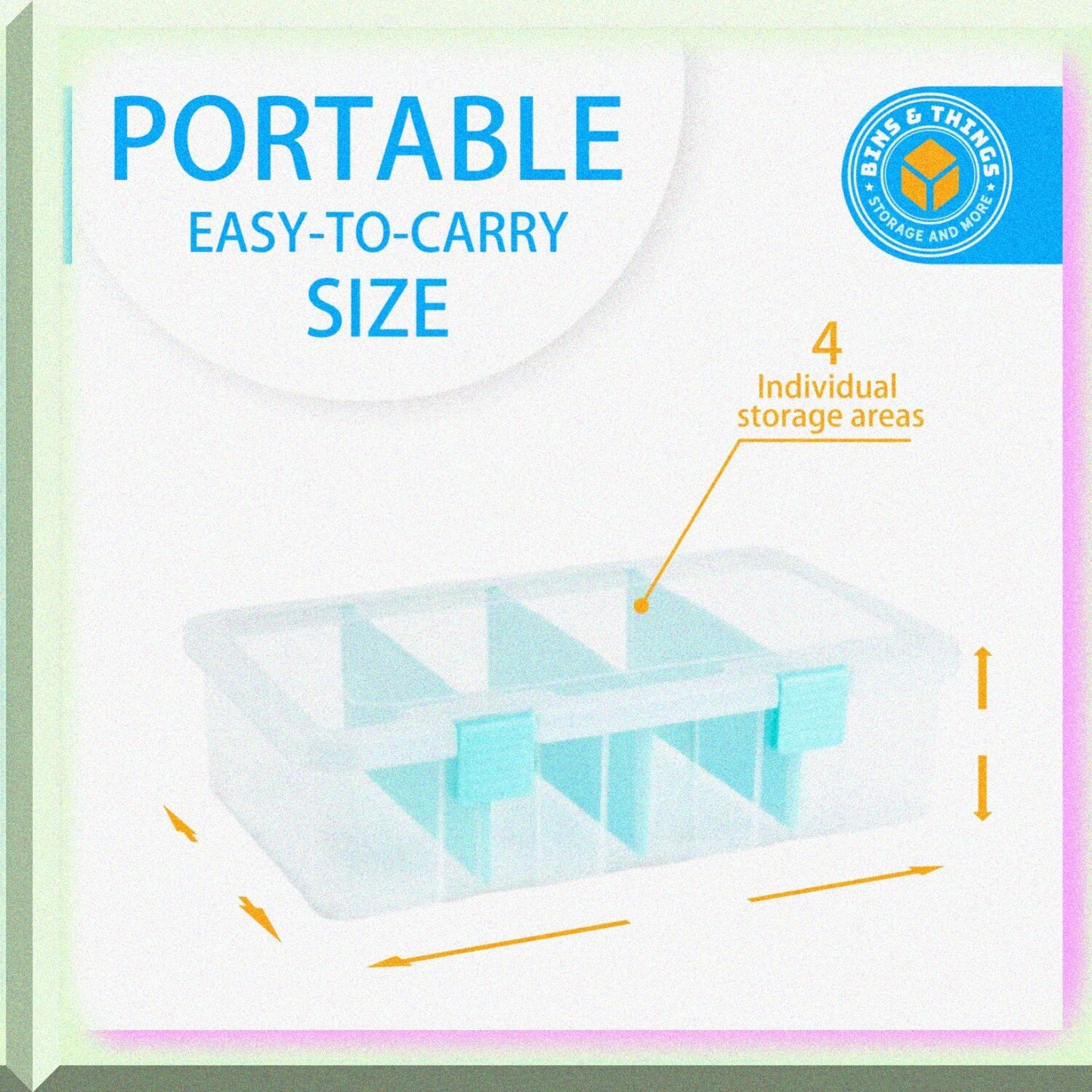 Small Plastic Organizer with 4 Clear Compartments