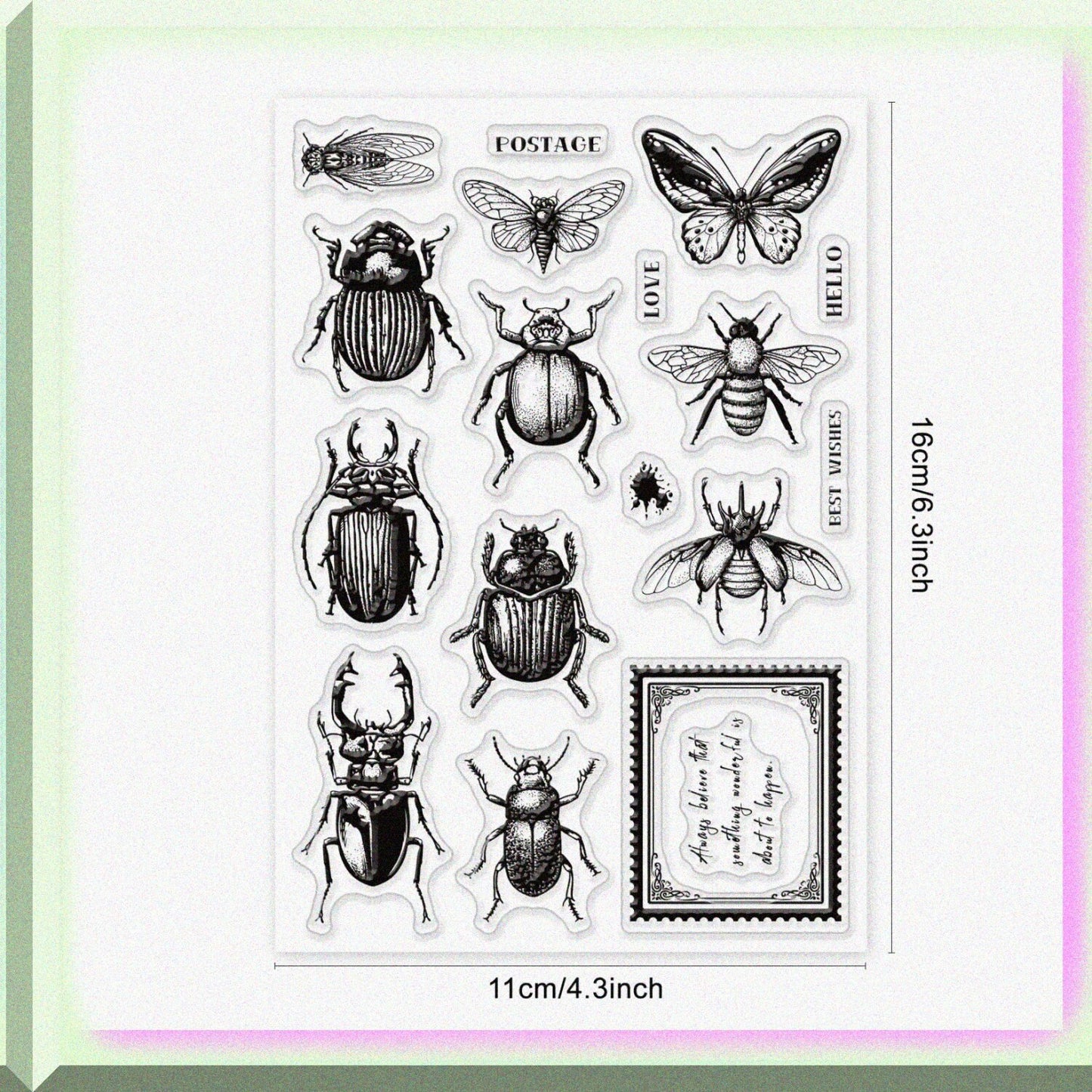 Butterflies Dragonfly Insect Clear Stamp Set