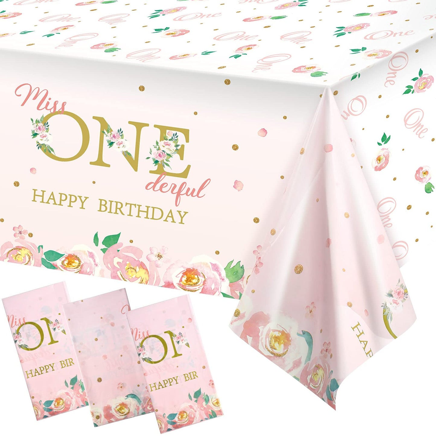 First Birthday Floral Tablecloths for Kids Party