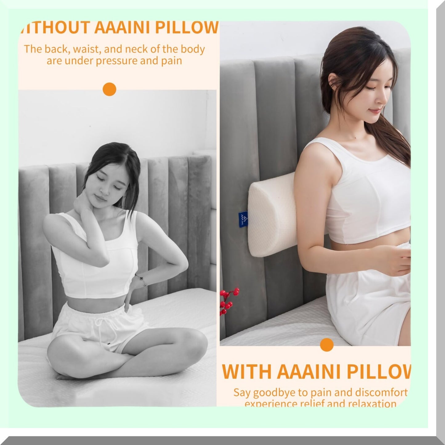 MemoryFoam Relief Knee Pillow - Lumbar Leg Wedge for Side Sleepers - Reducing Head Neck Spine Hip Pressure - Half Moon Bolster Leg Pillow