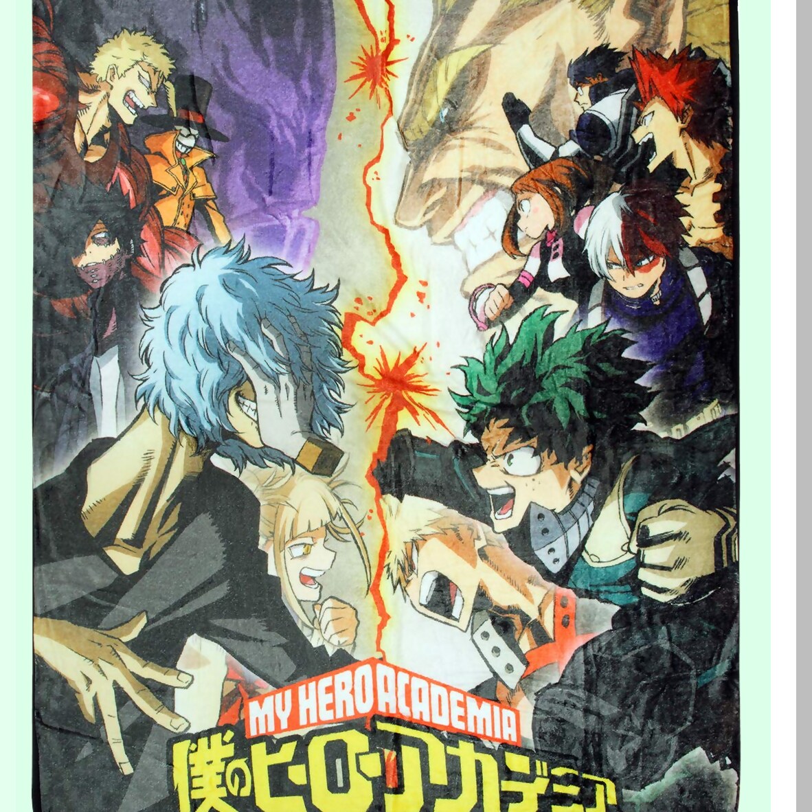 Heroic Clash: Anime Manga Student Heroes vs. Villains Super Plush Fleece Throw Blanket - Black, One Size
