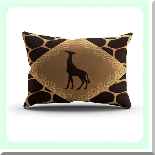 Giraffe Print Lumbar Pillow Cover Compatible with 12x24 Inch Cushions