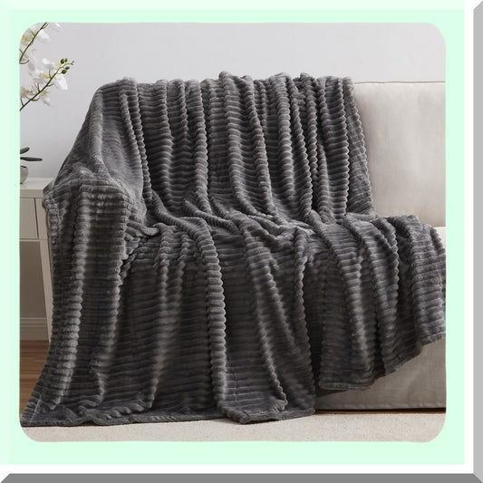 CozyFleece Grey Throw Blanket 50x60 inches