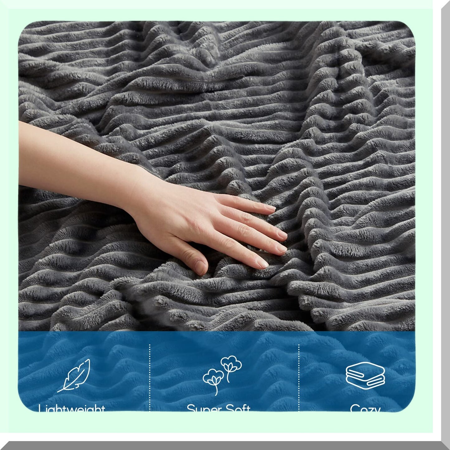 CozyFleece Grey Throw Blanket - Soft, Warm, Lightweight Plush for Couch, Sofa, or Bed - 50x60 inches