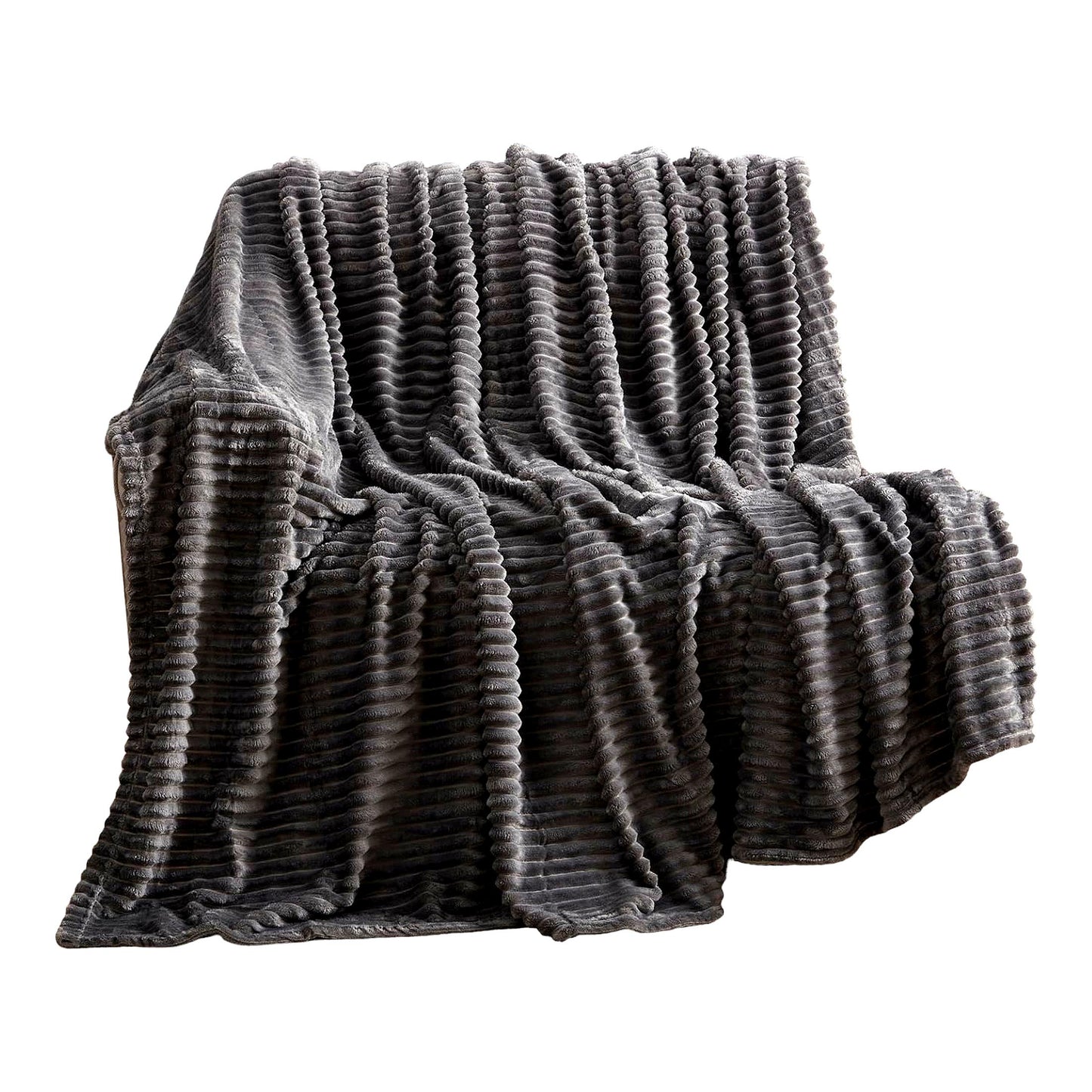 CozyFleece Grey Throw Blanket - Soft, Warm, Lightweight Plush for Couch, Sofa, or Bed - 50x60 inches