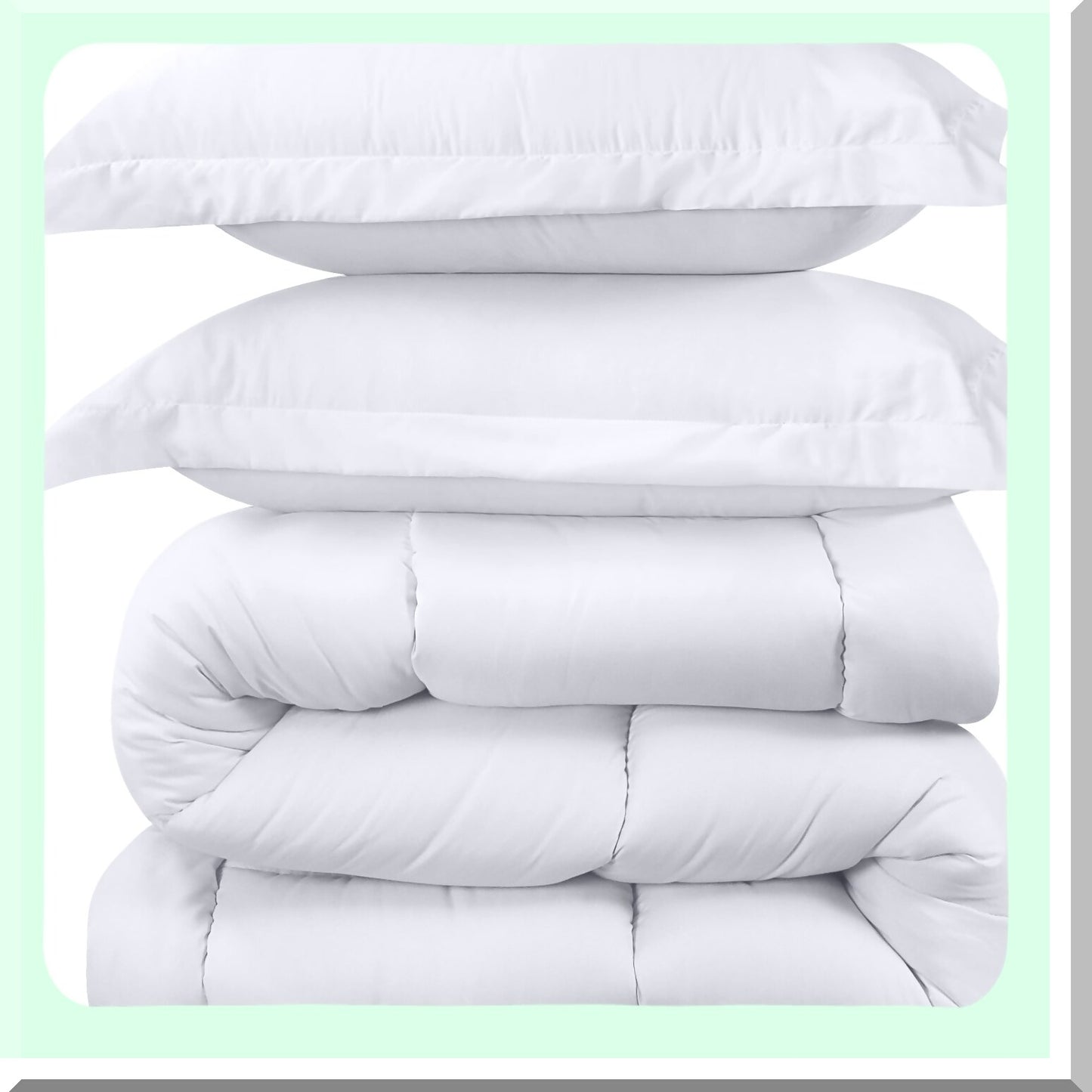 Luxury White Down Alternative Comforter Set - Soft & Cozy Bedding Bundle with 2 Pillow Shams - Machine Washable Queen Comforter Set