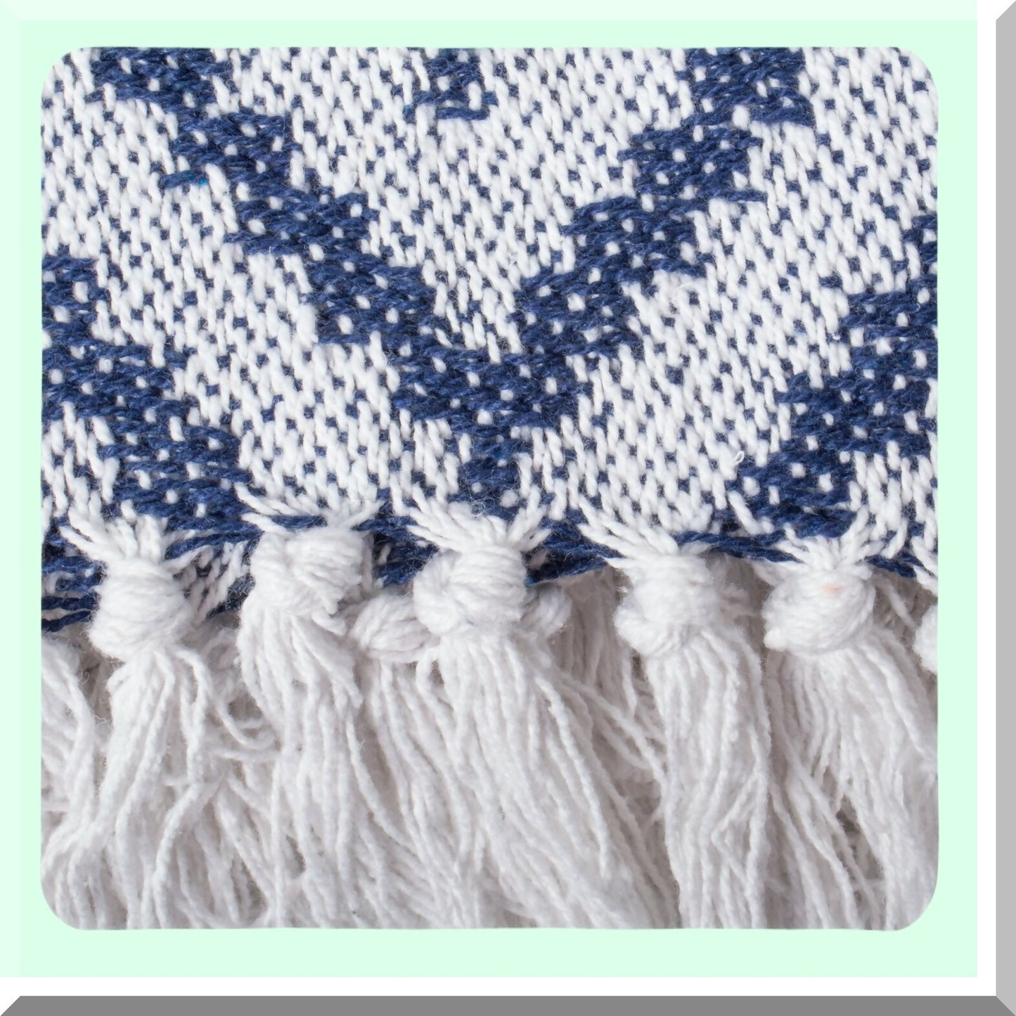 CozyChevron Rustic Farmhouse Throw Blanket - Nautical Blue, Perfect for Chair, Couch, Bed, Picnic, Camping, Beach, or Staying Cozy at Home (50 x 60)