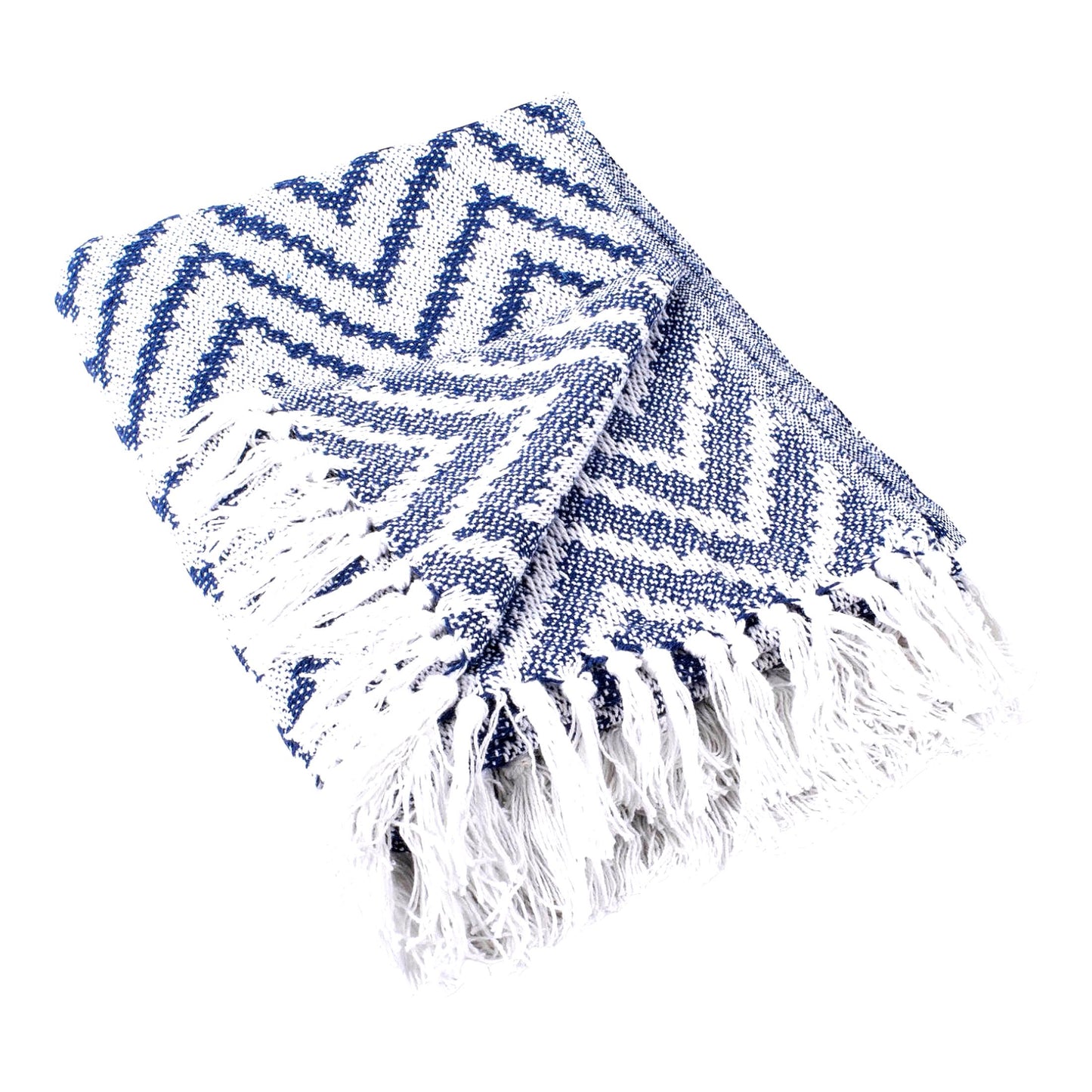 CozyChevron Rustic Farmhouse Throw Blanket - Nautical Blue, Perfect for Chair, Couch, Bed, Picnic, Camping, Beach, or Staying Cozy at Home (50 x 60)