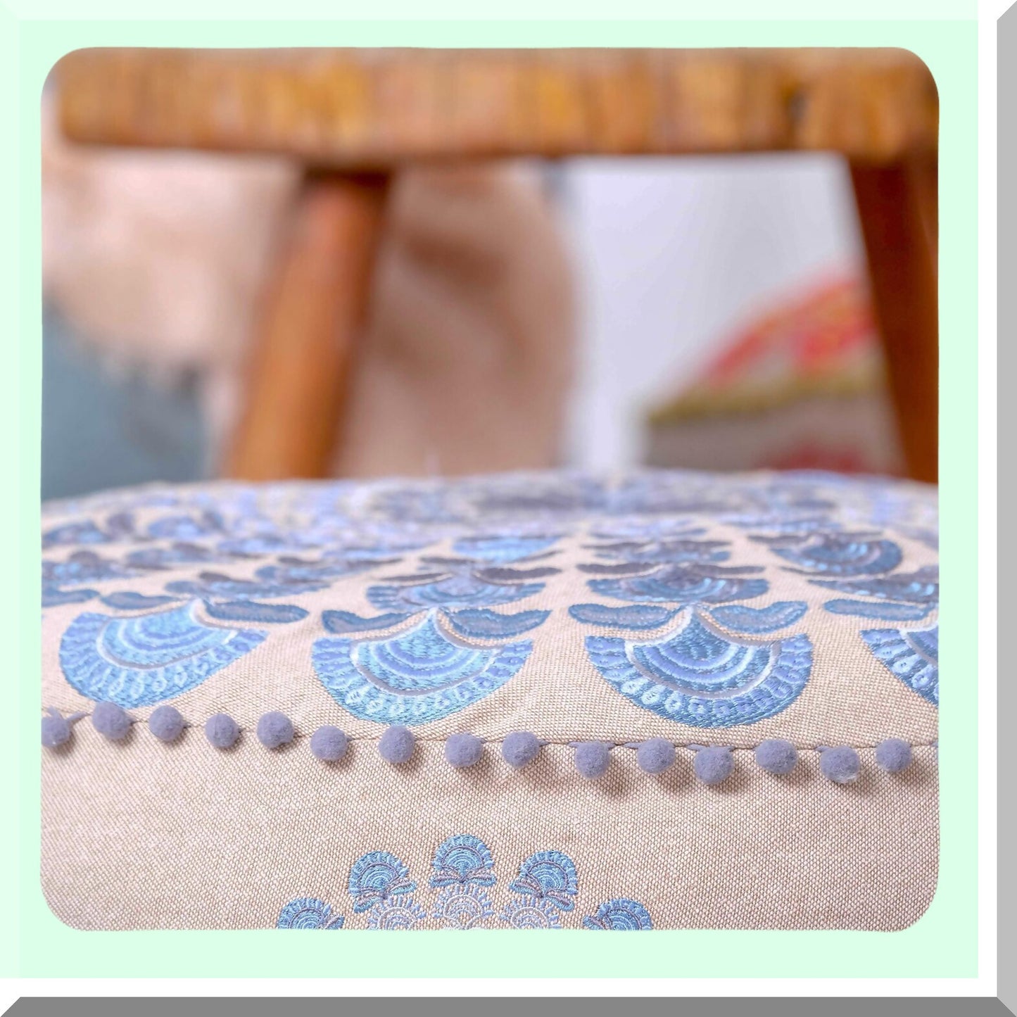 Boho Luxe Meditation Pouf Cover - Artisan Room Decor for Yoga & Chic Seating - Floor Pillow Case for Living Room & Bedroom Accent