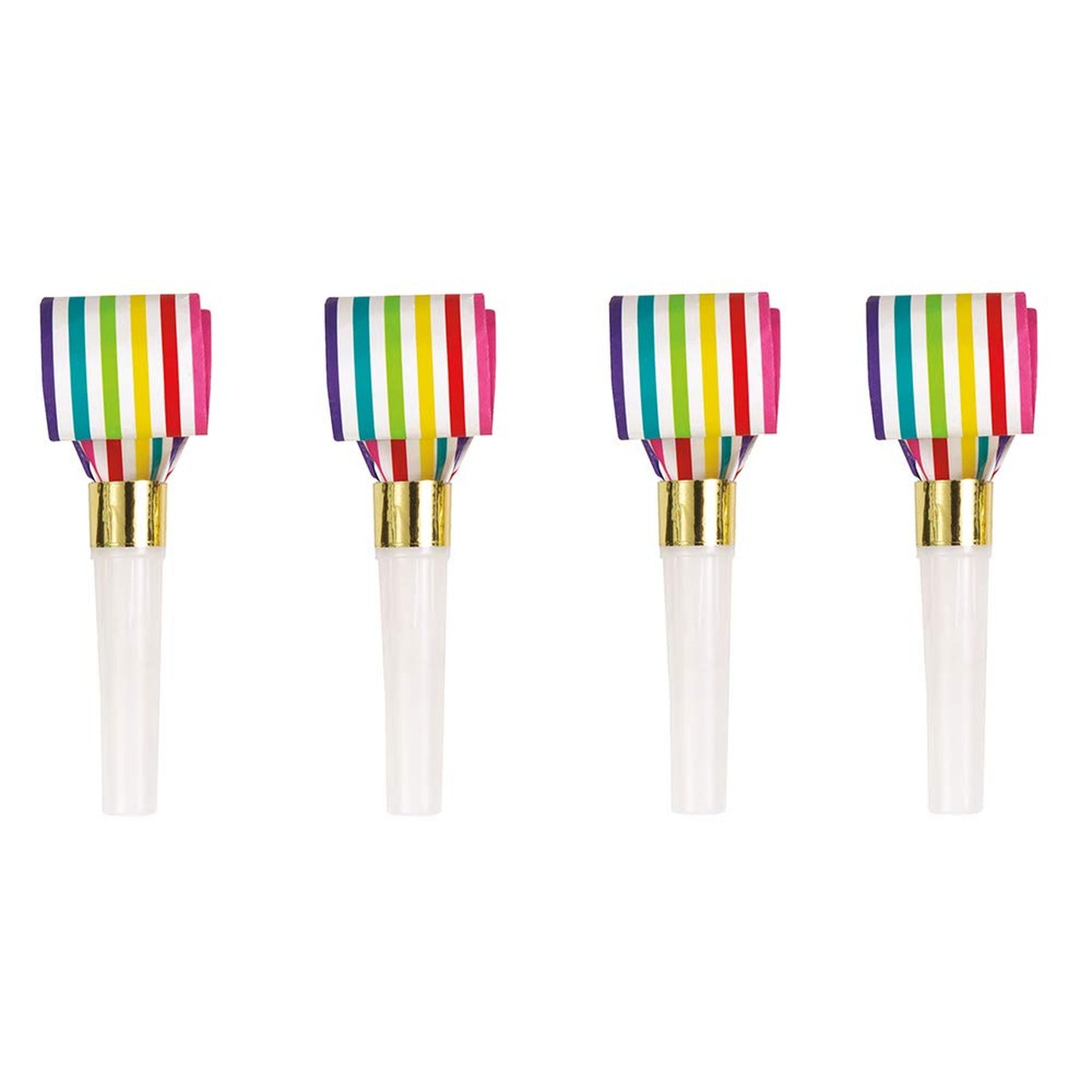 Vibrant Rainbow Stripe Noise Makers for Parties