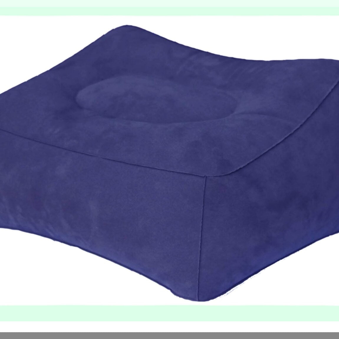 InflateRest Travel Comfort Set - Inflatable Pillow & Foot Rest for Cars, Home, Office, Trains, Airplane - Blue Leg Rest Cushion Kit