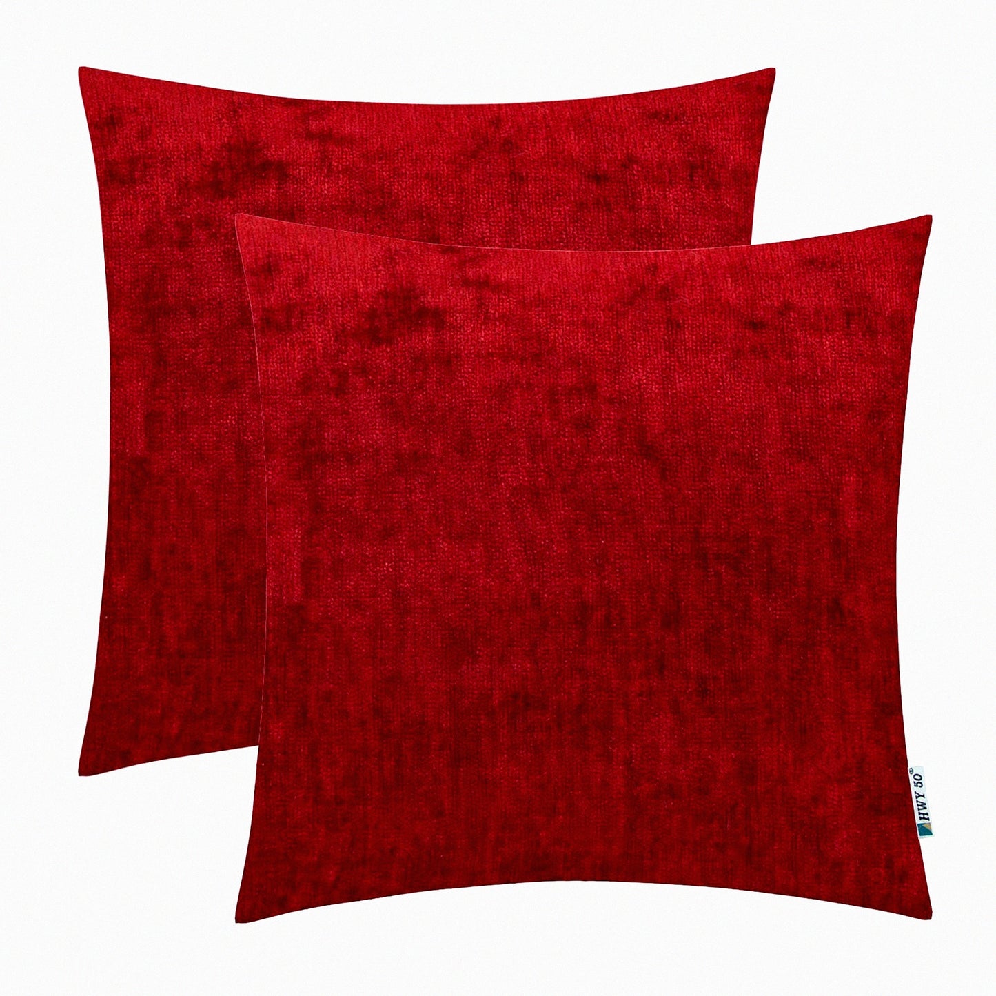 Burgundy Cashmere Comfort Throw Pillow Set - Soft Decorative Cushion Covers for Couch, Sofa, Living Room, Bed - 16x16 Inch Pack of 2