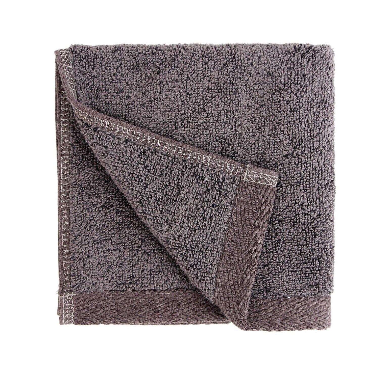 Flat Loop Quick-Dry Washcloth Towel Set 6 Pc Charcoal
