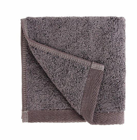 Flat Loop Quick-Dry Washcloth Towel Set 6 Pc Charcoal