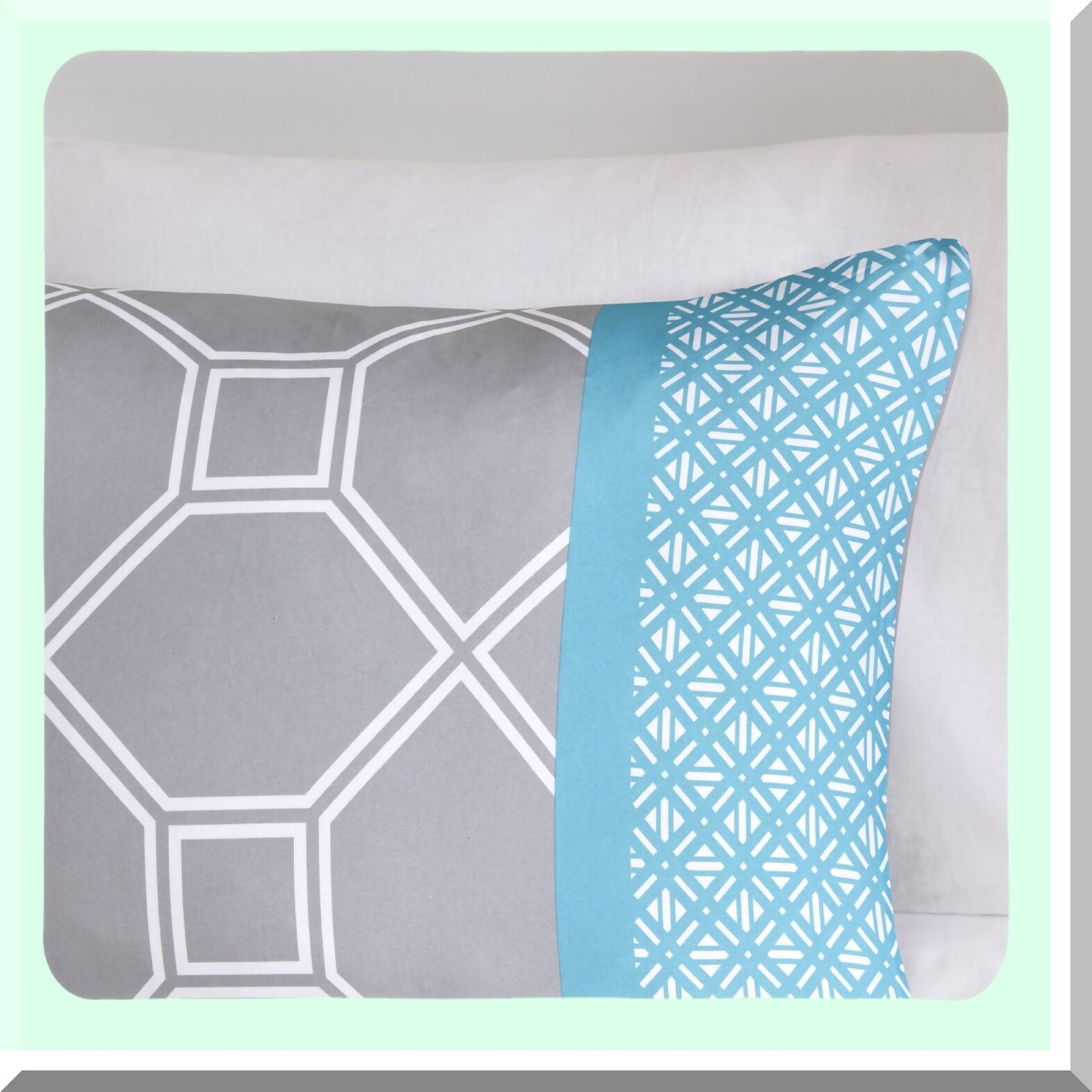 Blue Geometric Dream Comforter Set - TwinXL - 4 Piece - All Seasons - Includes Comforter, Sham, Decorative Pillows - Dorm & Guest Room Essentials