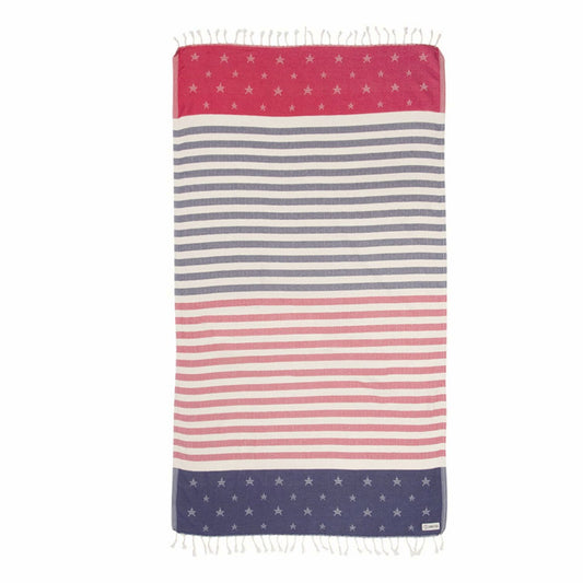 Beach Towel 38" x 64" Red, White, Blue