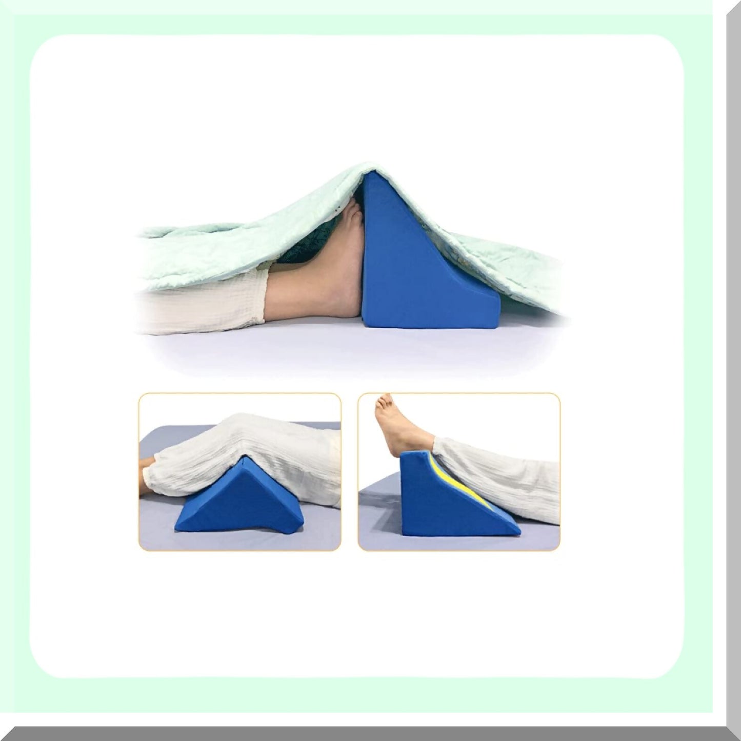 SleepEase Foot Support System - Bed Sheet Raiser & Leg Pain Relief Device. Elevate your comfort with this innovative blanket lifter and foam wedge for toes, knees, and ankles. Perfect for post-surgery recovery and hospital assistance.