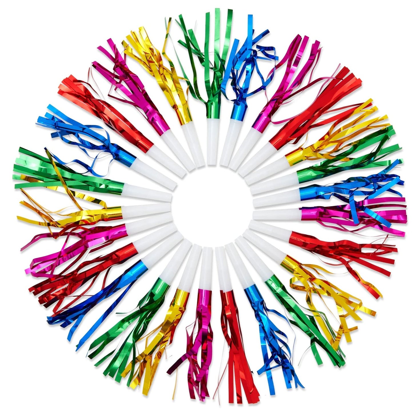 50 Pack Colorful Noise Makers for Parties and Celebrations