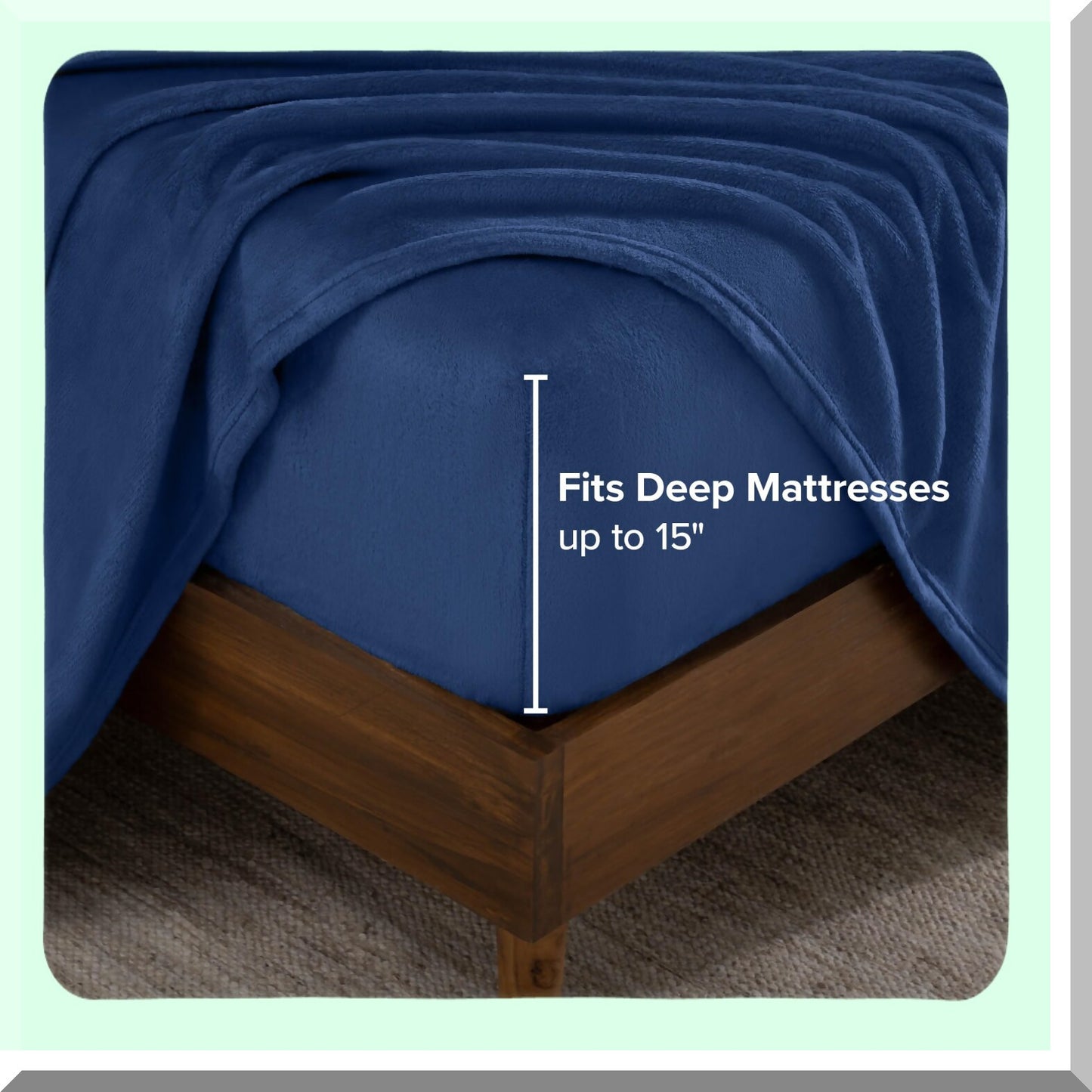 VelvetLux Deep Pocket Fleece Sheet Set - Ultra Soft Microplush Bedding in Dark Blue Queen Size - Deluxe Non-Pilling Velvety Bed Sheets