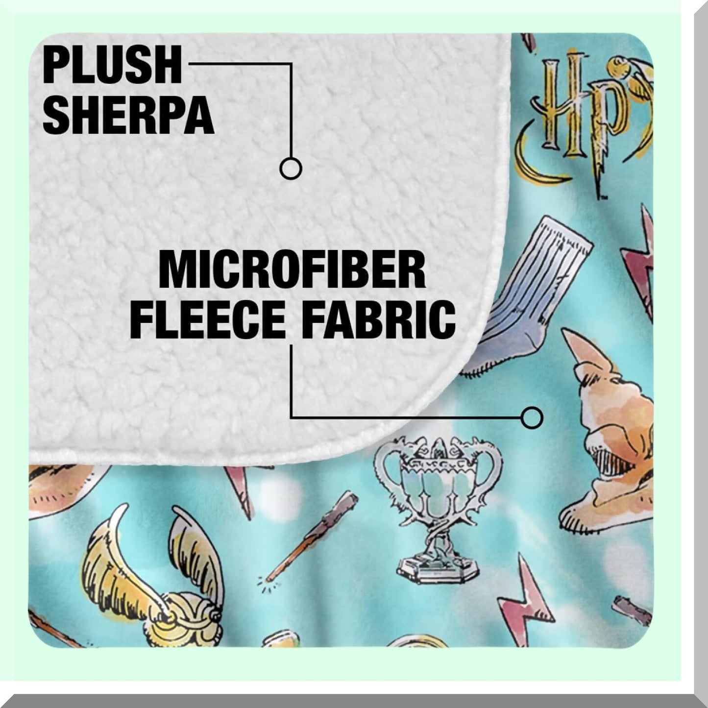 Magic Comfort: Harry Potter Watercolor Sherpa Throw Blanket - 50"x60" Super Soft Silky Touch"