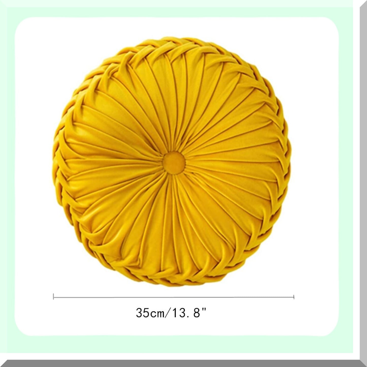 Velvet Round Pleated Pumpkin Cushion - 13.8" Pure Color Sofa Pillow for Home Bed & Car Decoration - Soft & Stylish Round Cushion