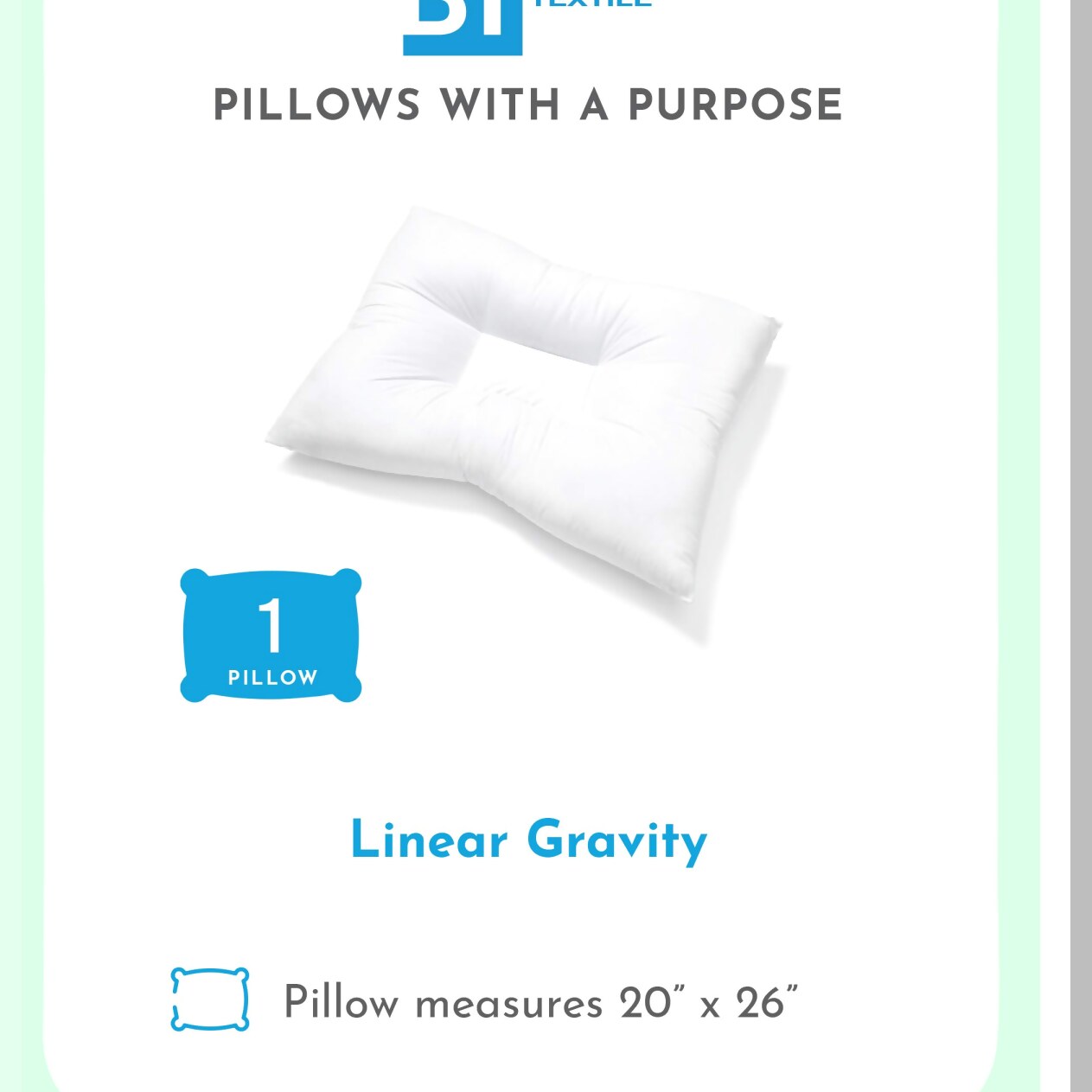 GravityAlign Head Support Pillow - Proper Sleep Posture for Neck and Spine Alignment - Orthopedic Cushion for Improved Rest and Comfort