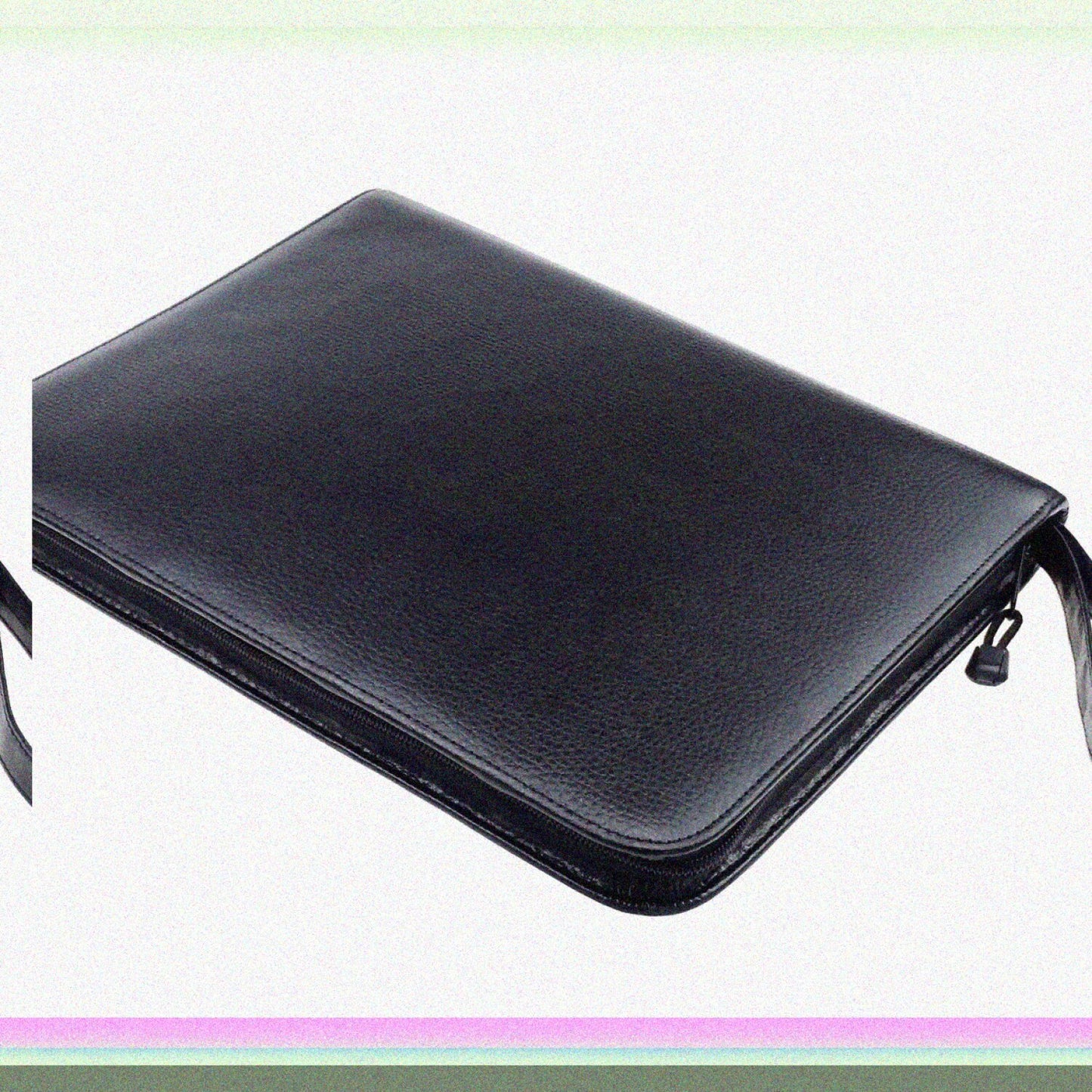 Black Cowhide Leather Fountain Pen Case 46 Slots