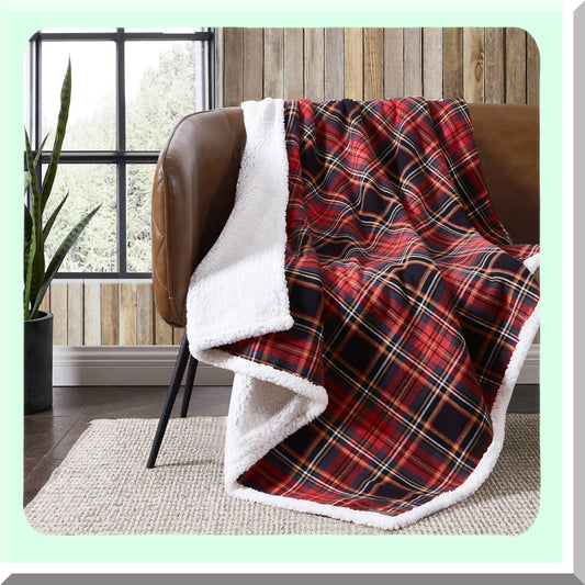 CozyMount Reversible Sherpa Throw Blanket