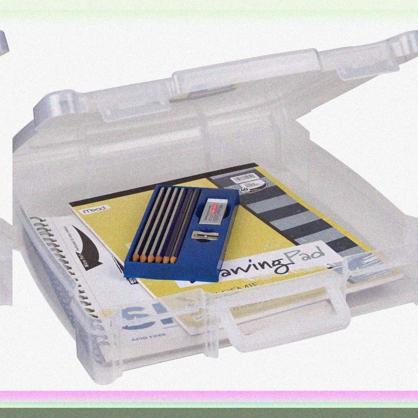 Portable Art Organizer with Handle, 12x12, Clear