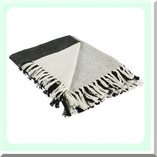 Cotton Woven Throw Blanket 50x60 with Fringe