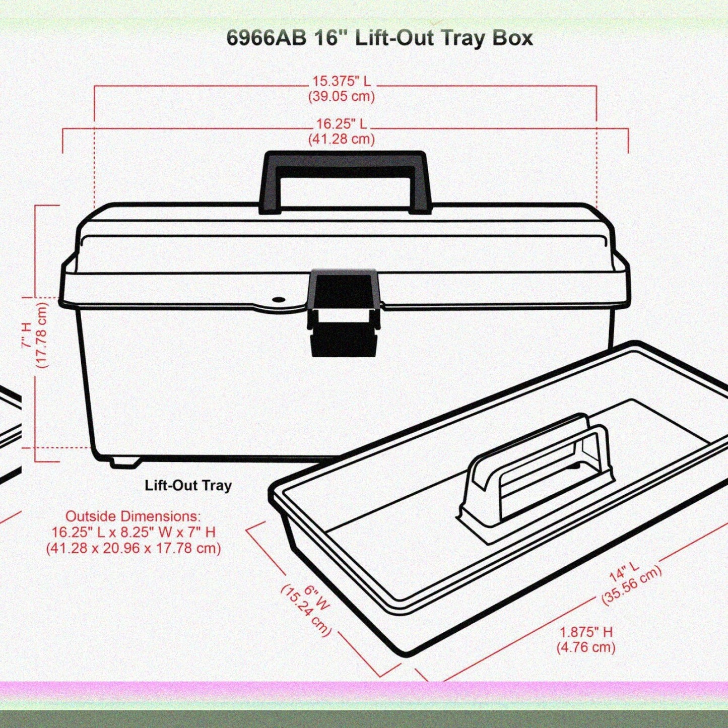 16 in. Clear Lift-Out Tray Storage Box