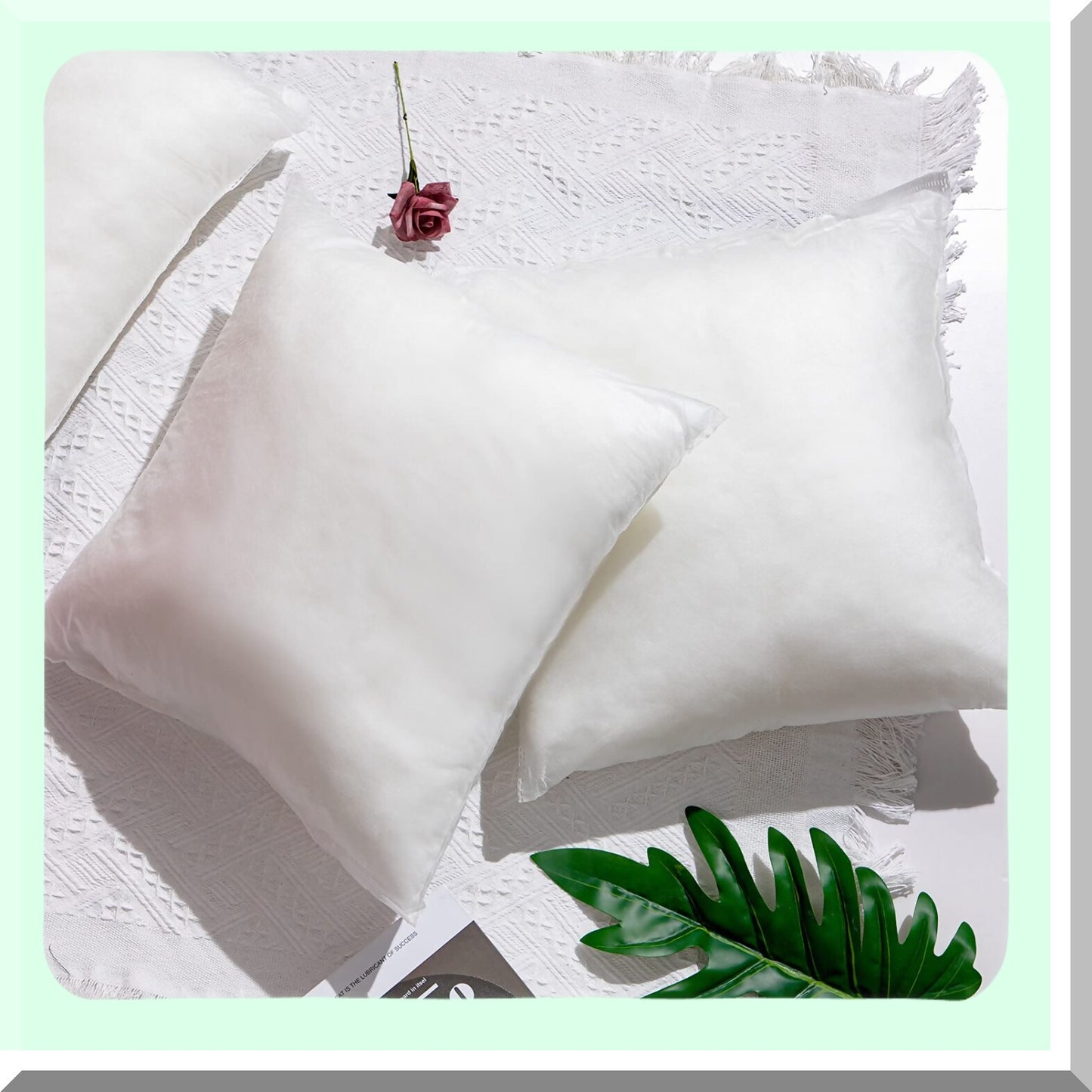 Premium Comfort Pillow Inserts - 6 Pack Set of 18x18 & 12x20 Inch White Square Throw Pillow Forms for Bed, Couch, Sofa - Indoor Decorative Stuffers for Bedroom & Living Room