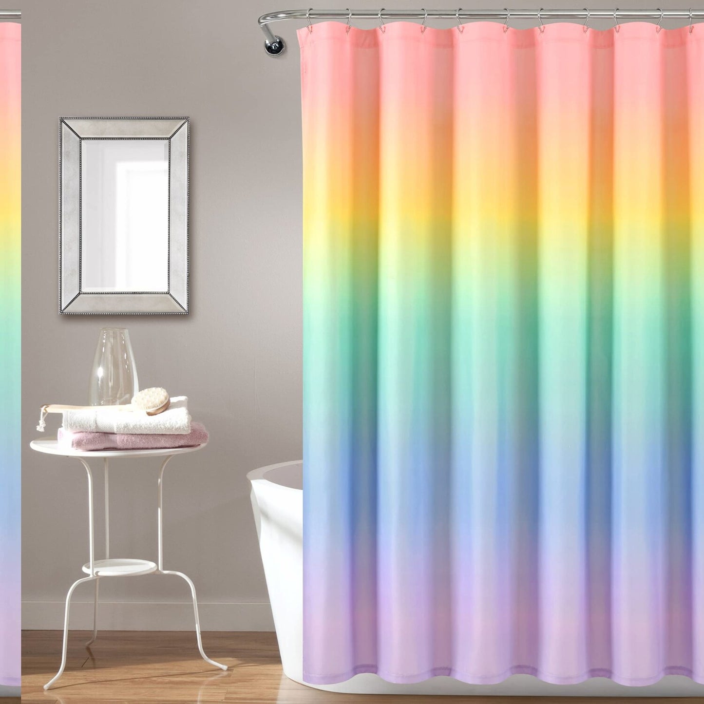 Rainbow Ombre Shower Curtain 72" x 72"