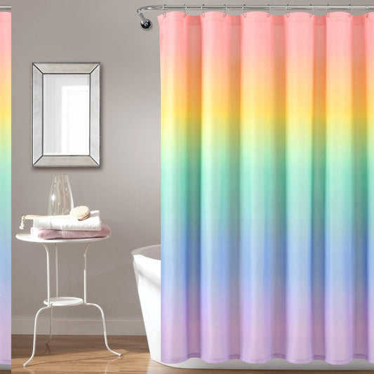 Rainbow Ombre Shower Curtain 72" x 72"