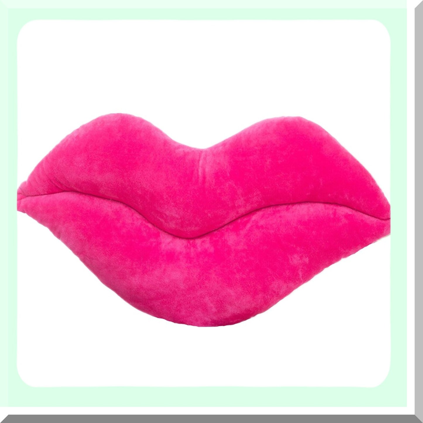 Pink Lip Plush Pillow - Girls Day Gift - Soft Velvet Decorative Cushion - Reversible Throw Pillow for Bed, Couch, Office - 23.6 x 13.6 Inch