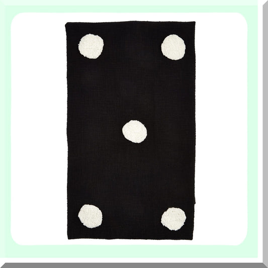 CozyTuft Black Dot Throw Blanket - 60x50 Inches